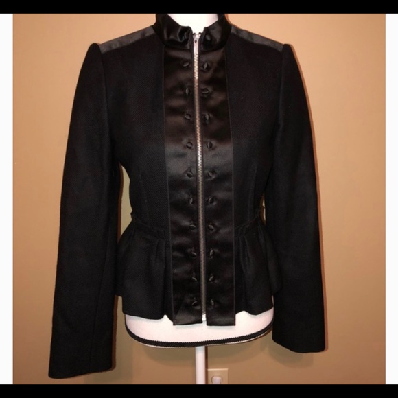 BGBGmaxazria black peplum military style jacket Medium - Picture 16 of 16